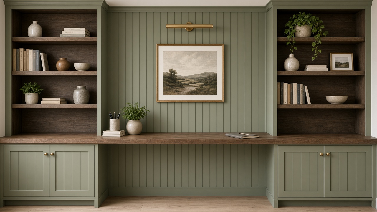 Kate's office — sage and reclaimed dressed finish